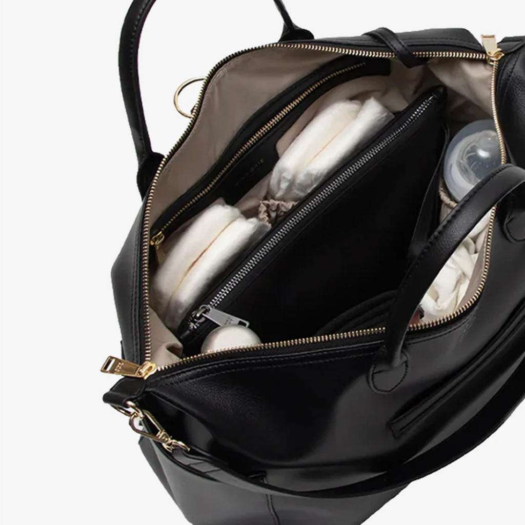 Sac à langer SIENA – Cuir Végan - Black