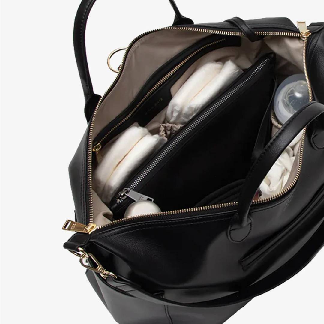 Sac à langer SIENA – Cuir Végan - Black